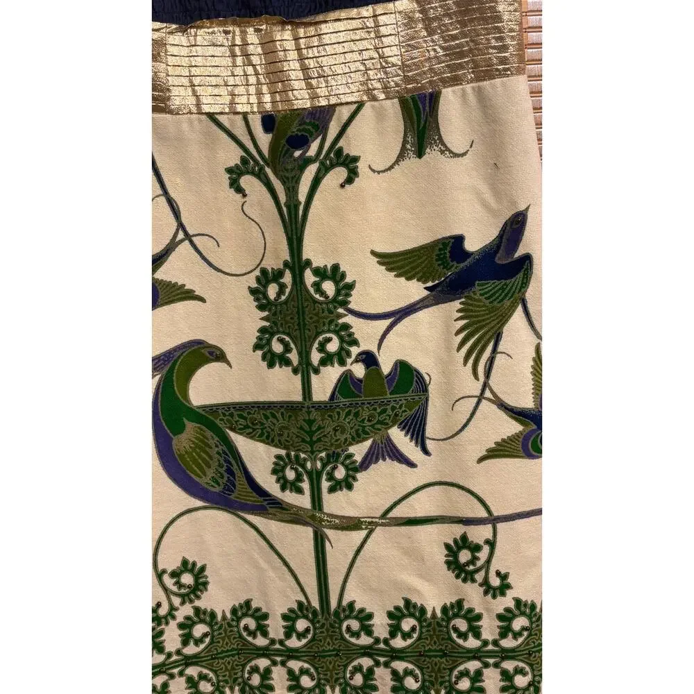 Free People Bird of Paradise embroidered blue Peacock mini dress sz2 - Picture 6 of 16